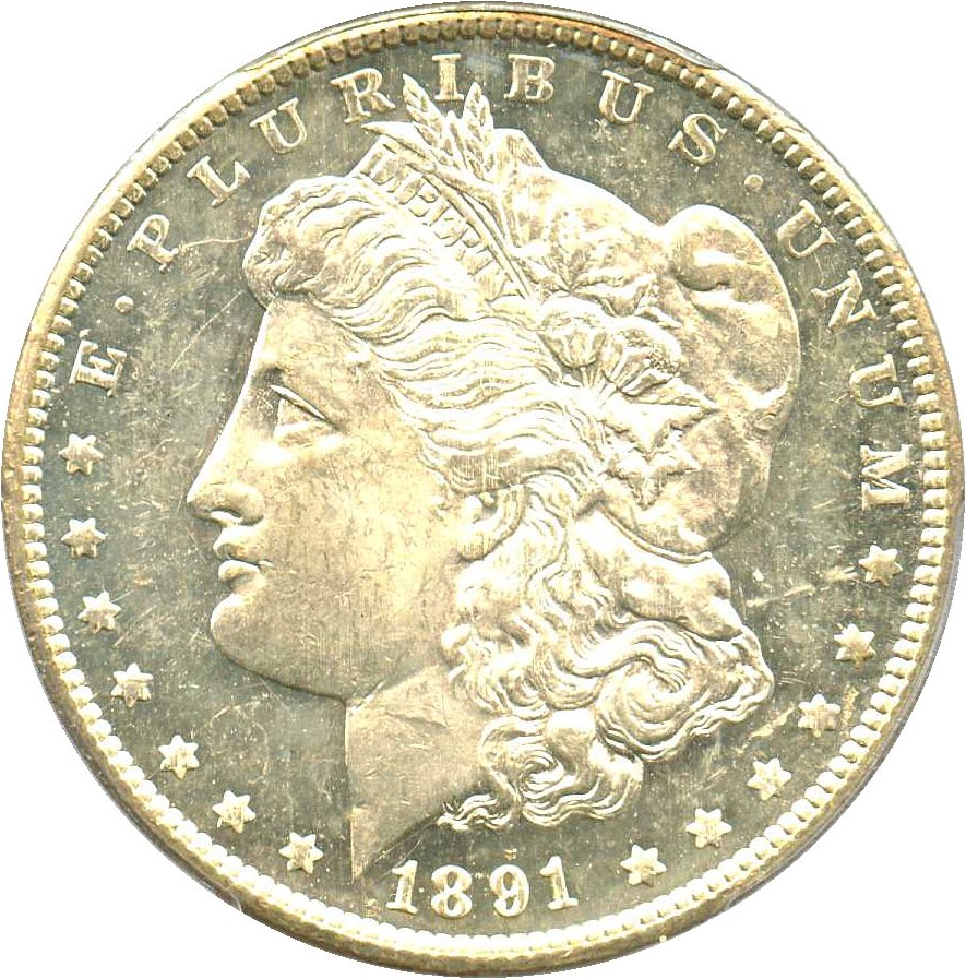 image for: 1891-CC $1 PCGS MS63 DMPL