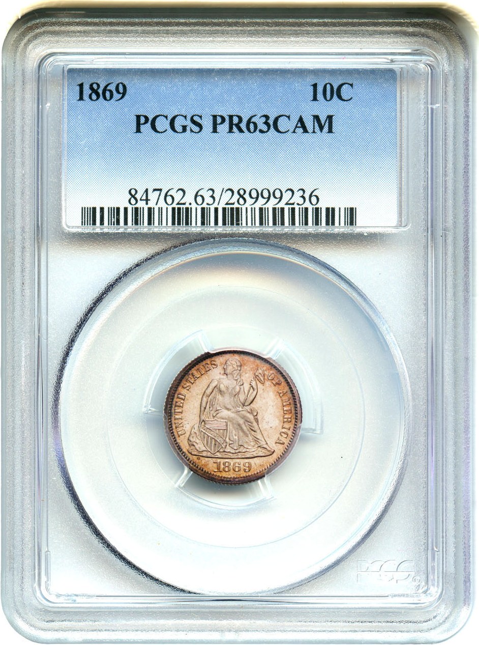 image for: 1869 10c PCGS Proof 63 CAM