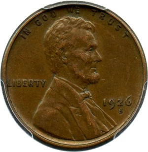 image for: 1926-S 1c PCGS AU50