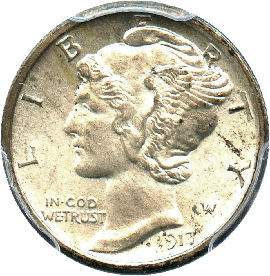 image for: 1917-S 10c PCGS MS65