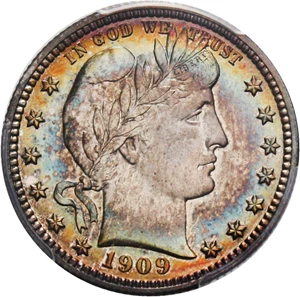 image for: 1909 25c PCGS/CAC Proof 66 - Colorful Toning