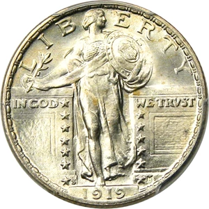 image for: 1919-S 25c PCGS/CAC MS64 FH - Full Head Rarity