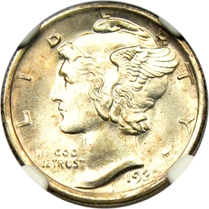 image for: 1920-S 10c NGC MS65 FB - Rare Date in Gem Full Bands
