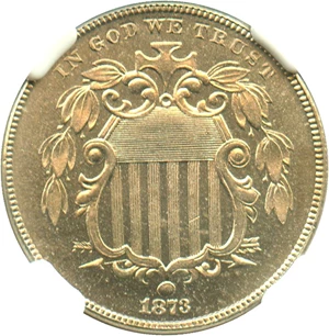 image for: 1873 5c NGC Proof 64 (Closed 3)