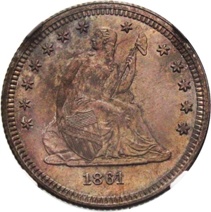 image for: 1861 25c NGC MS65 - Civil War Era Gem - No Reserve!