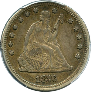 image for: 1876-CC 25c PCGS XF40