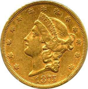 image for: 1875-S $20 PCGS AU50 - No Reserve!