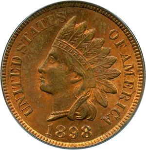image for: 1898 1c PCGS/CAC MS64 RB