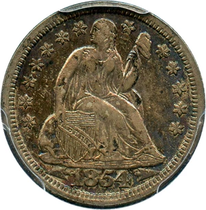 image for: 1854 10c PCGS/CAC XF45 (Arrows)
