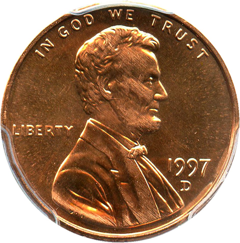 image for: 1997-D 1c PCGS MS67 RD