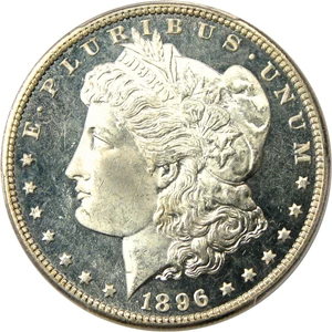 image for: 1896 $1 PCGS MS66 DMPL - Beautiful and Rare DMPL Morgan