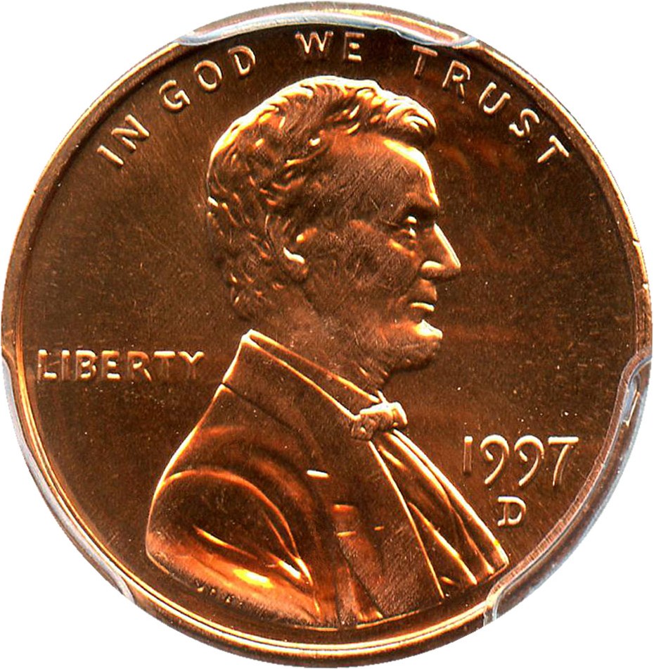 image for: 1997-D 1c PCGS MS67 RD