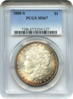 image for: 1888-S $1 PCGS MS67 - Tied for Finest Known!