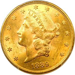 image for: 1889 $20 PCGS/CAC MS62+ Scarce Date in High Grade