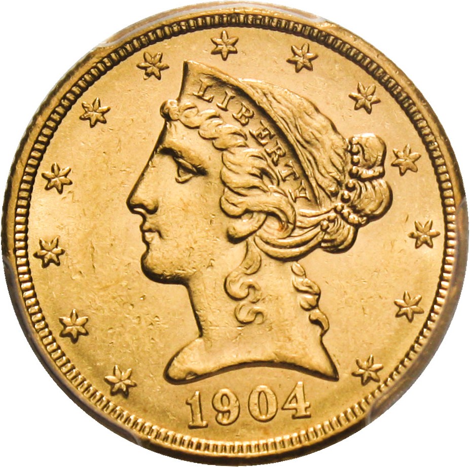image for: 1904-S $5 PCGS MS61