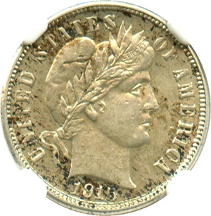 image for: 1915-S 10c NGC/CAC AU58