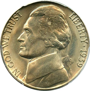 image for: 1939-S 5c PCGS MS64 (Reverse of 1938) - No Reserve!