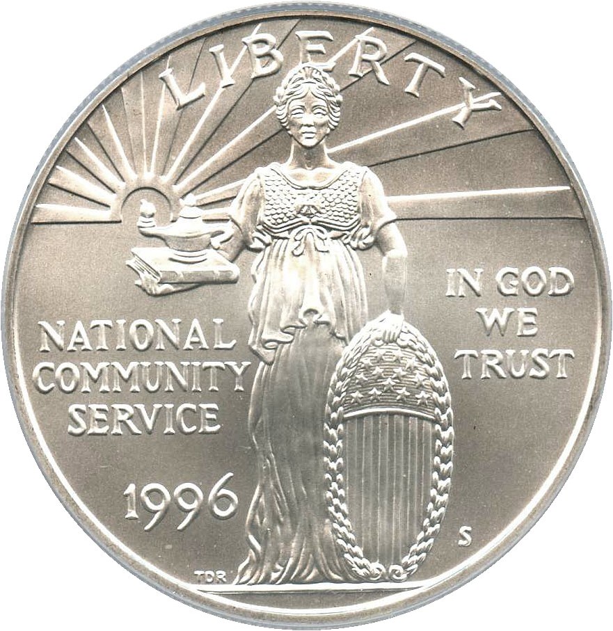 image for: 1996-S National Community Service $1 PCGS MS69