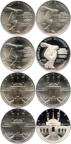 image for: Collector Lot: 1983 and 1984 Olympic $1 PCGS MS/PR69 DCAM (8 Coins) - No Reserve!