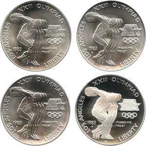 image for: Collector Lot: 1983 Olympic $1 PCGS MS/PR69 DCAM (4 Coins) - No Reserve!
