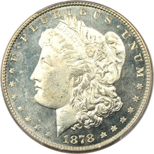image for: 1878 8TF $1 PCGS MS64 DMPL - Rare with Deep Mirror Prooflike Surfaces