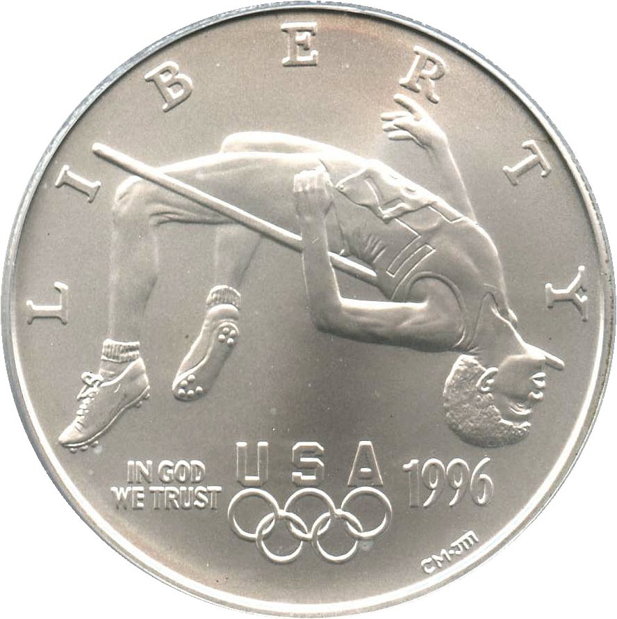 image for: 1996-D Olympic High Jump $1 PCGS MS69