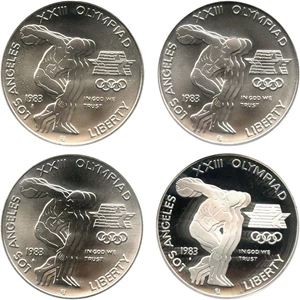 image for: Collector Lot: 1983 Olympic $1 PCGS MS/PR69 DCAM (4 Coins) - No Reserve!