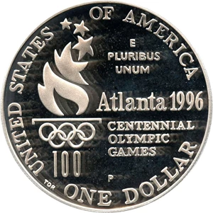 image for: 1996-P Olympic Rowing $1 PCGS Proof 69 DCAM