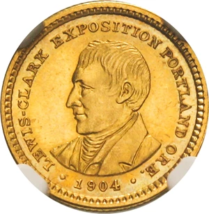 image for: 1904 Lewis & Clark G$1 NGC MS65+ Key Date Gold Commem