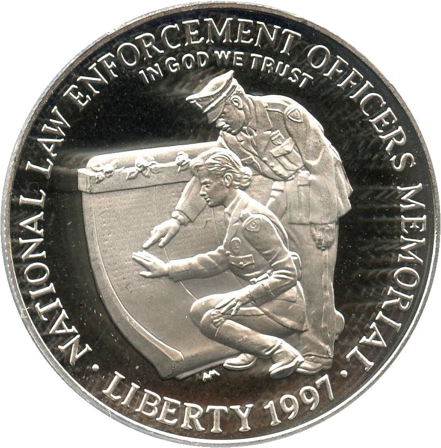 image for: 1997-P Law Enforcement/Officers Memorial $1 PCGS Proof 69 DCAM