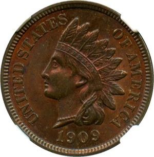 image for: 1909 Indian 1c NGC MS63 BN