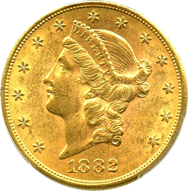 image for: 1882-S $20 PCGS MS61 - No Reserve!