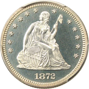 image for: 1872 25c PCGS Proof 64 CAM