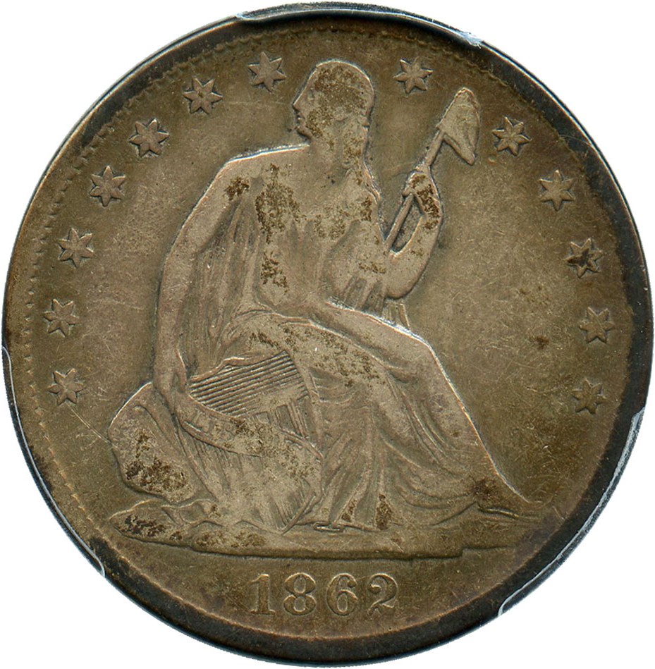 image for: 1862-S 50c PCGS F15