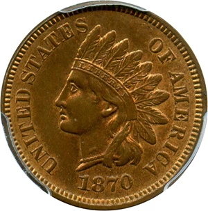 image for: 1870 1c PCGS/CAC MS63 RB - Key Date
