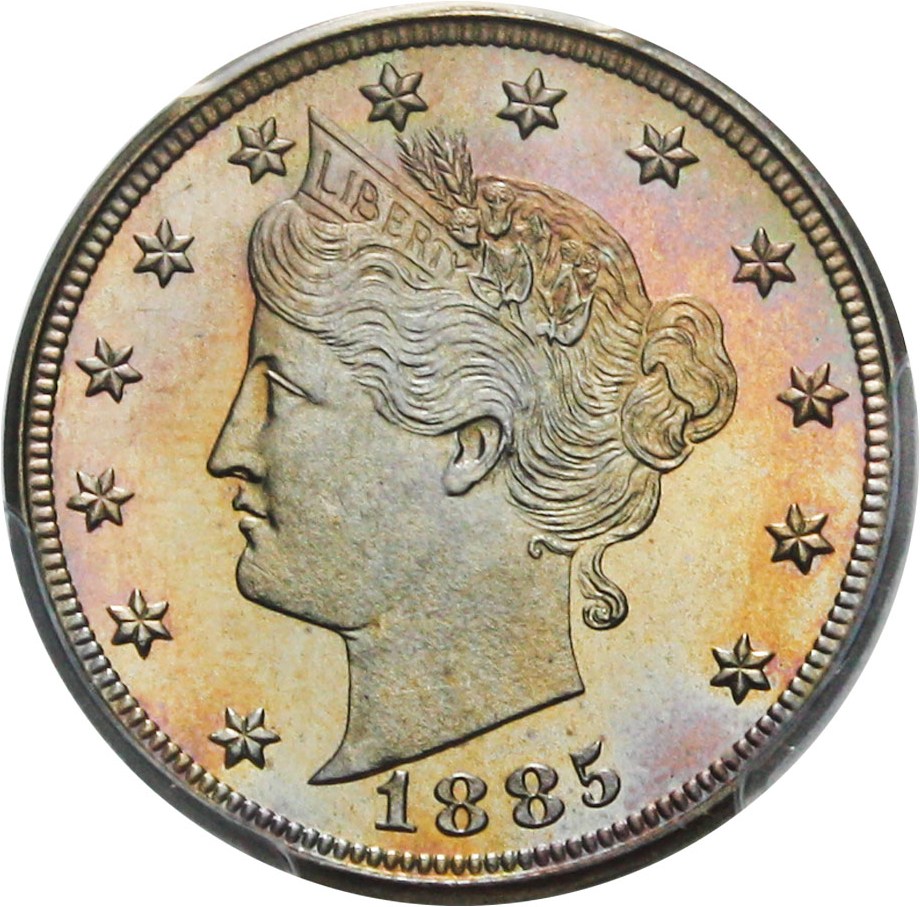 image for: 1885 5c PCGS Proof 65 CAM - Colorful Toning