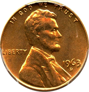 image for: 1963-D 1c PCGS MS66 RD - Registry Quality