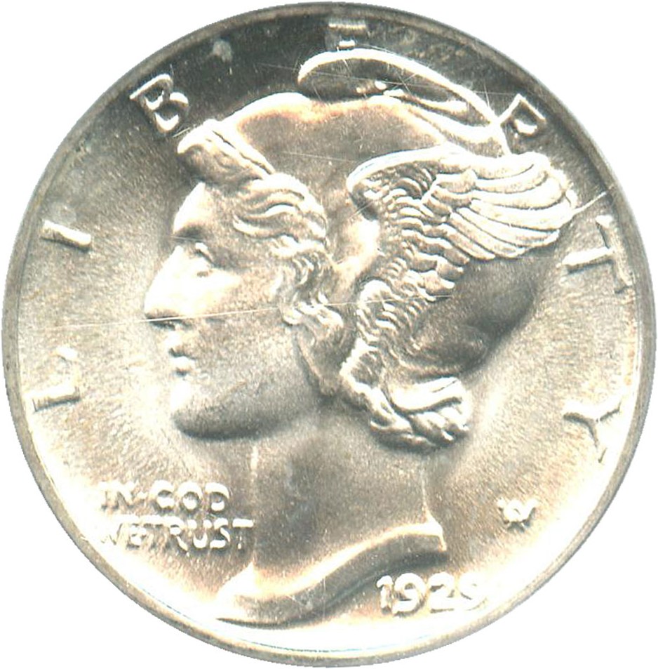image for: 1929-S 10c PCGS MS65