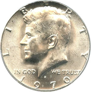 image for: 1970-D 50c PCGS MS64