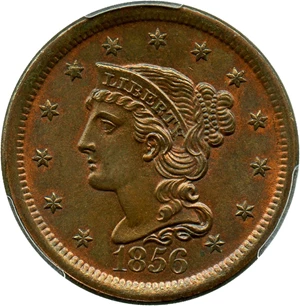 image for: 1856 1c PCGS MS66 BN (Slanted 5) Superb Gem Type Coin