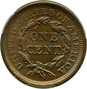 image for: 1856 1c PCGS MS66 BN (Slanted 5) Superb Gem Type Coin