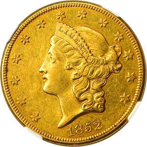 image for: 1852-O $20 NGC AU58 - Rare Type 1 Gold Double Eagle