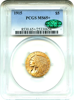 image for: 1915 $5 PCGS/CAC MS65+ Awesome Gem