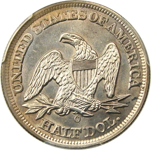 image for: 1857-O 50c PCGS MS64 - Scarce New Orleans Issue, Tied for Finest at PCGS