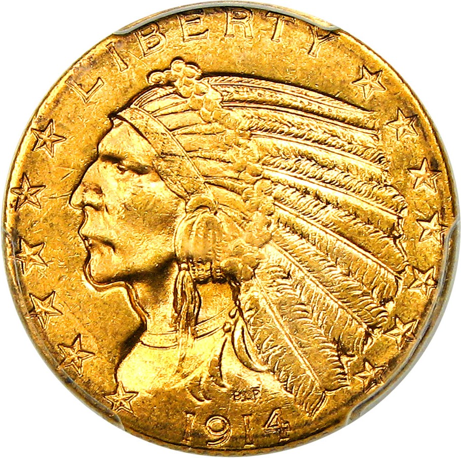 image for: 1914-S $5 PCGS MS63 - Better S-Mint, Rare this Nice