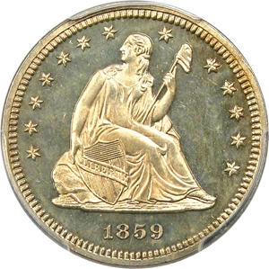 image for: 1859 25c PCGS Proof 64 CAM