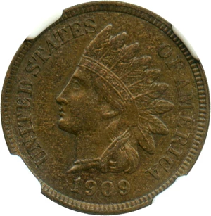 image for: 1909 Indian 1c NGC MS63 BN