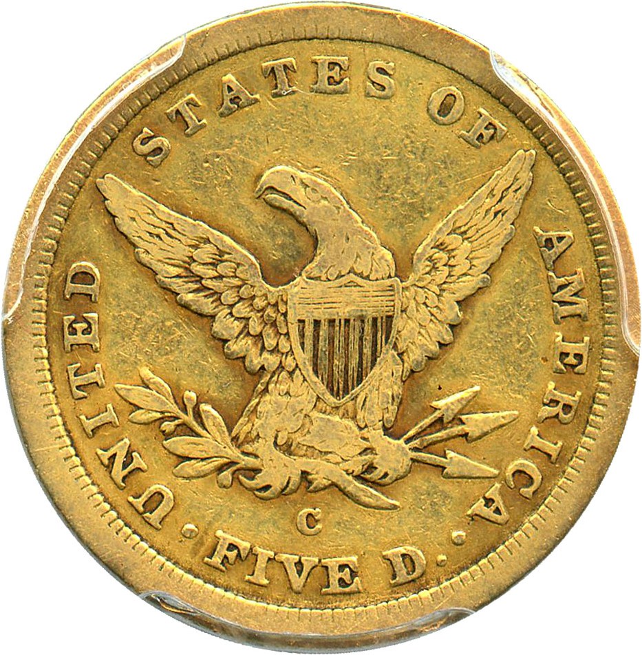 image for: 1841-C $5 PCGS VF35 - Desirable Charlotte Half Eagle - No Reserve!