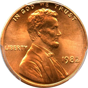 image for: 1982 1c PCGS MS67+ RD (Zinc, Large Date)