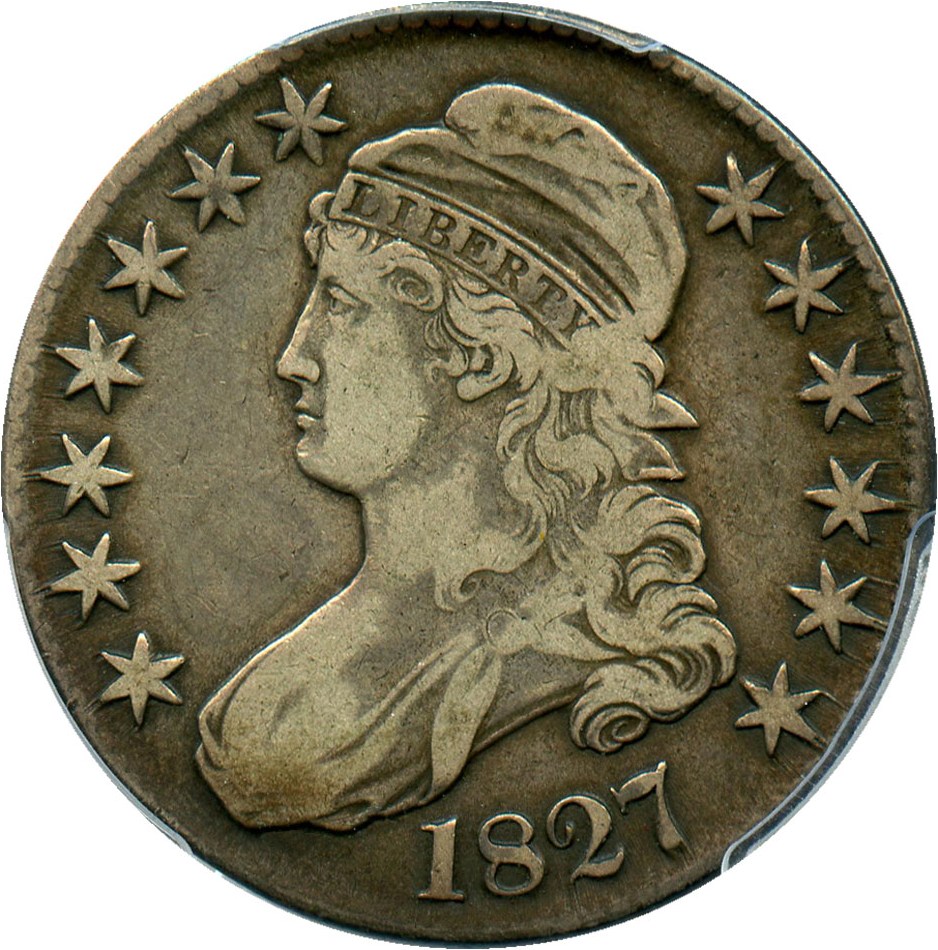 image for: 1827 50c PCGS VF25 (Curl Base 2)